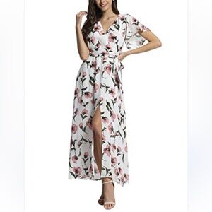 Azalosie Wrap floral Maxi Dress XL